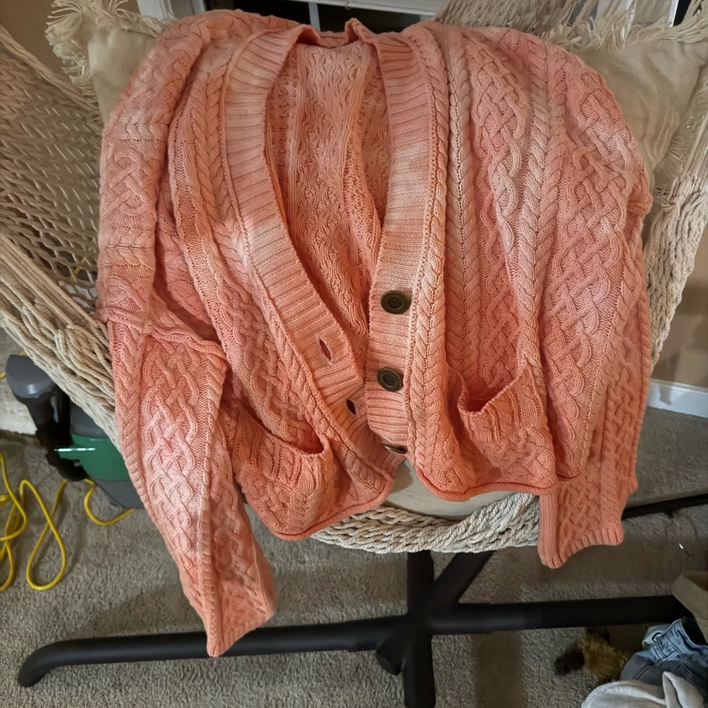 Free People Women's Pink Cable Knit Sweater XS Worn twice